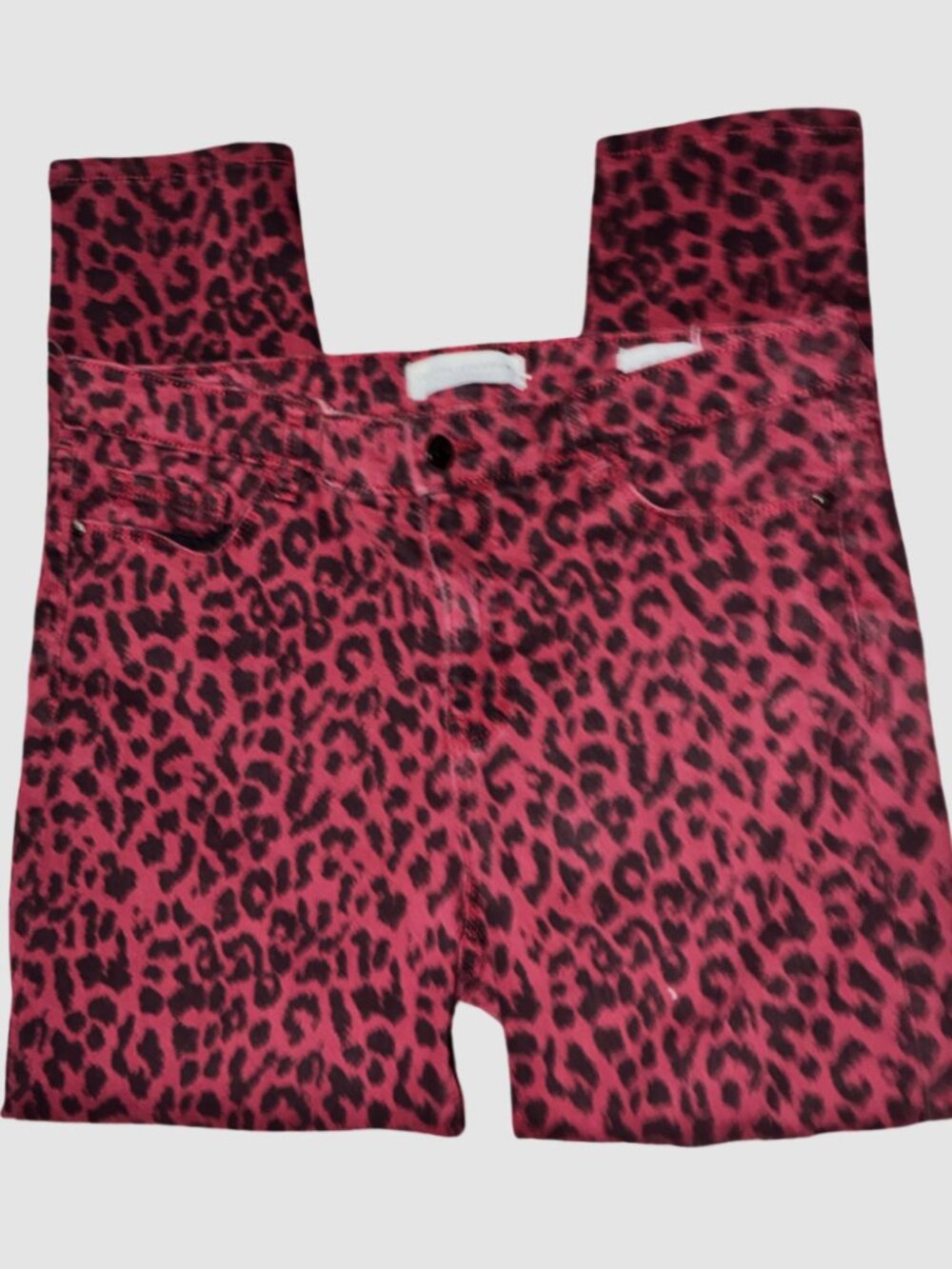 Sz.12*Social Standard*Burgundy/Black Animal-Print Skinny Jeans - Picture 4 of 6